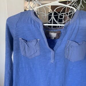 Anthropologie Blue Long Sleeve Top